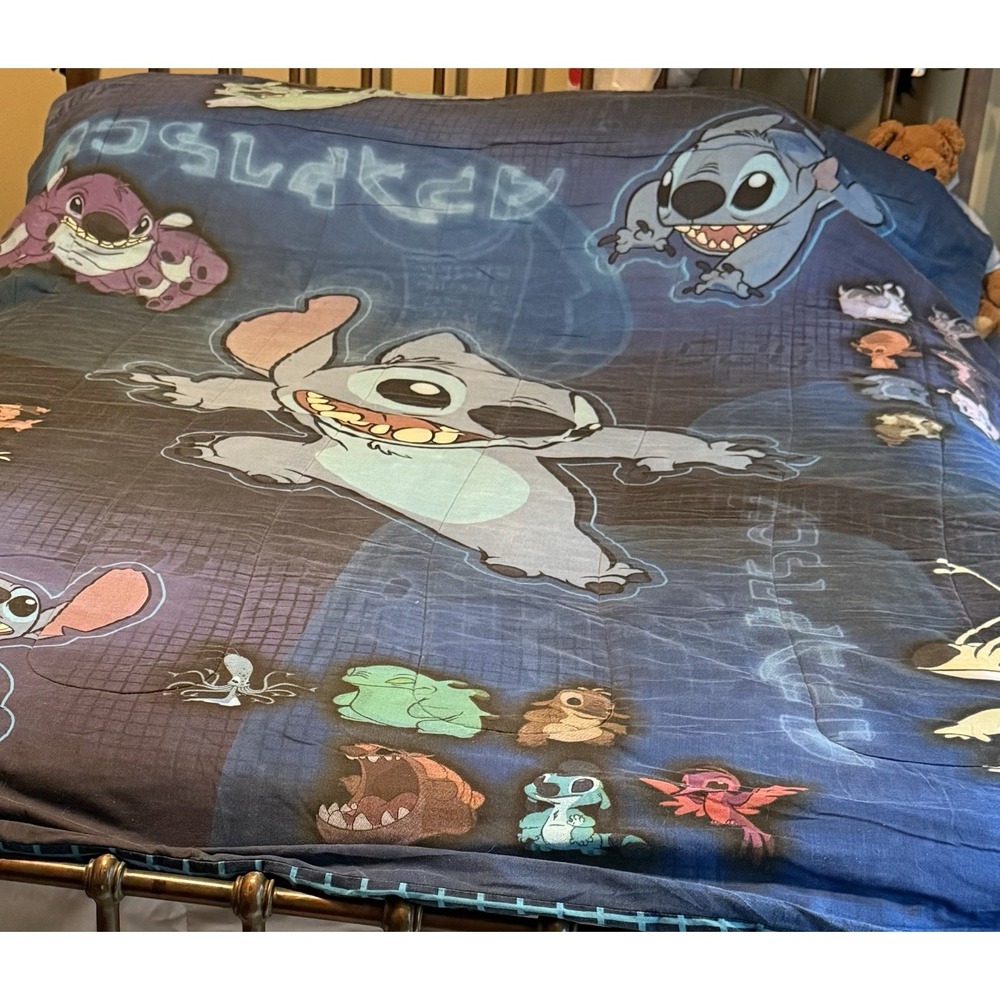 Vintage Disney Home Lilo & Stitch Twin Comforter 1990s  63x86‎ Reversible